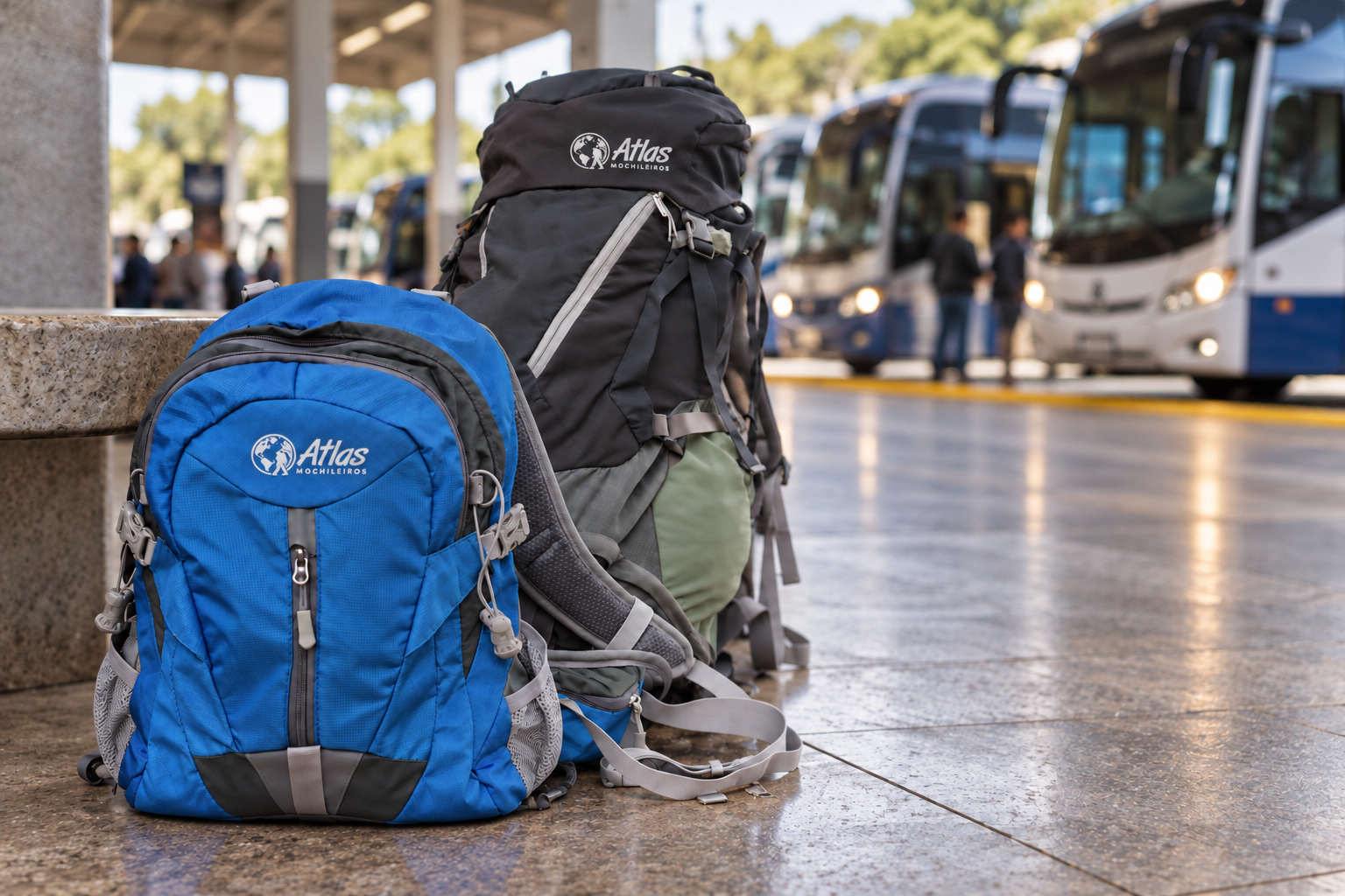 Mochilas cargueiras do Atlas prontas para uma expedição